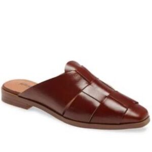 Jeffrey Campbell Woven Leather Mules / Slides – Brown – Women’s Size 6.5